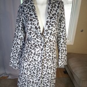 Pink Martini Black and White Leopard Print Robe